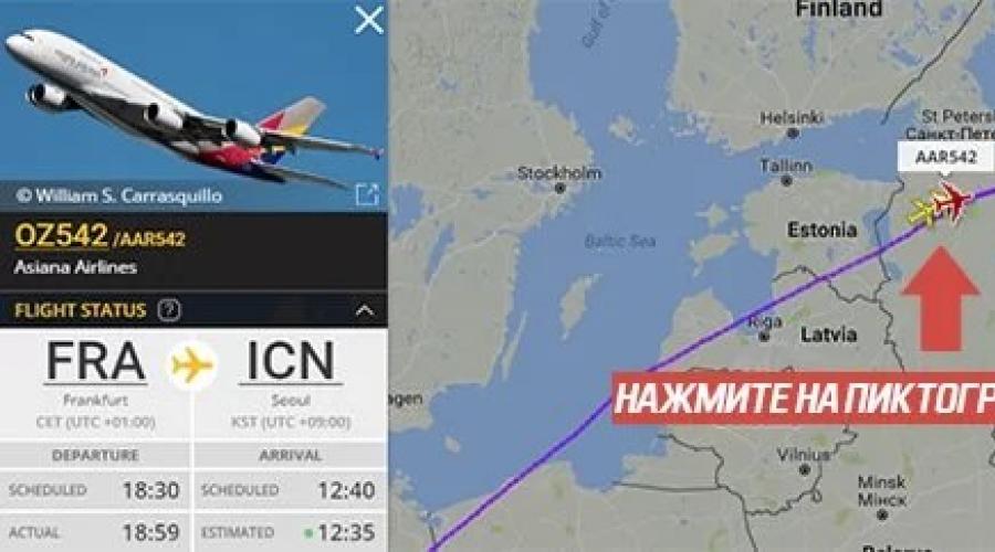 كيف يعمل flytradar باللغة الروسية عبر الإنترنت.  رادار الطائرات على الانترنت Flightradar24