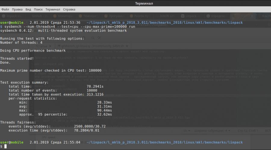 Linux minne stresstest.  Programvaruguide: Användbara verktyg för överklockning och mer