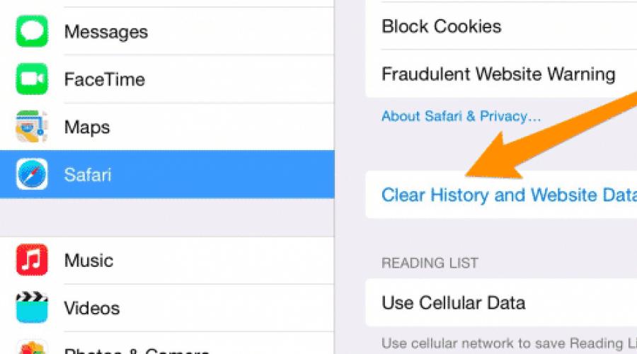 كيفية مسح سجل البحث في سفاري.  كيفية حذف سجل التصفح (الكل أو بشكل انتقائي) في Safari على iPhone وiPad