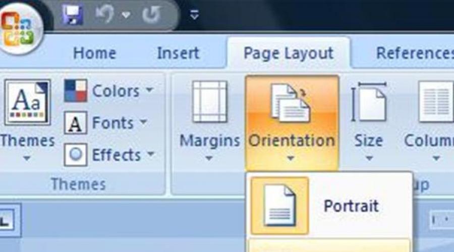 How to rotate only one page in Word.  How to flip a separate sheet in Word, instructions