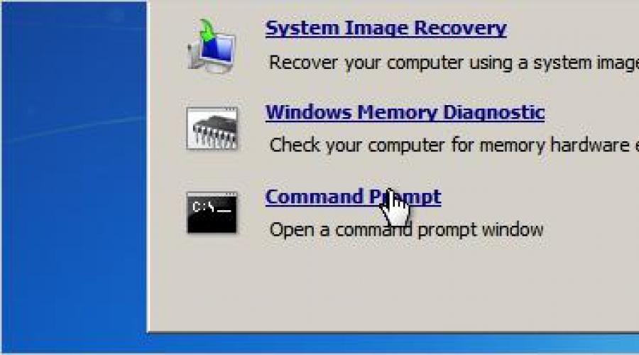كيفية إزالة كلمة مرور Windows 7 إذا نسيتها.  إذا نسيت كلمة مرور Windows فجأة: قم بكسر كلمة المرور!  سطر الأوامر ومحرك أقراص فلاش USB قابل للتمهيد