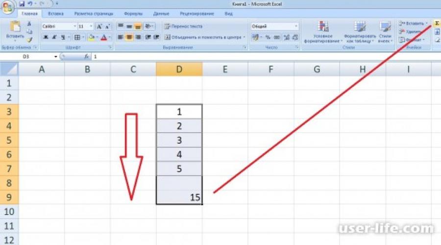 Az összeg kiszámítása egy táblázatban Excelben (Excel): általános képletek automatikusan